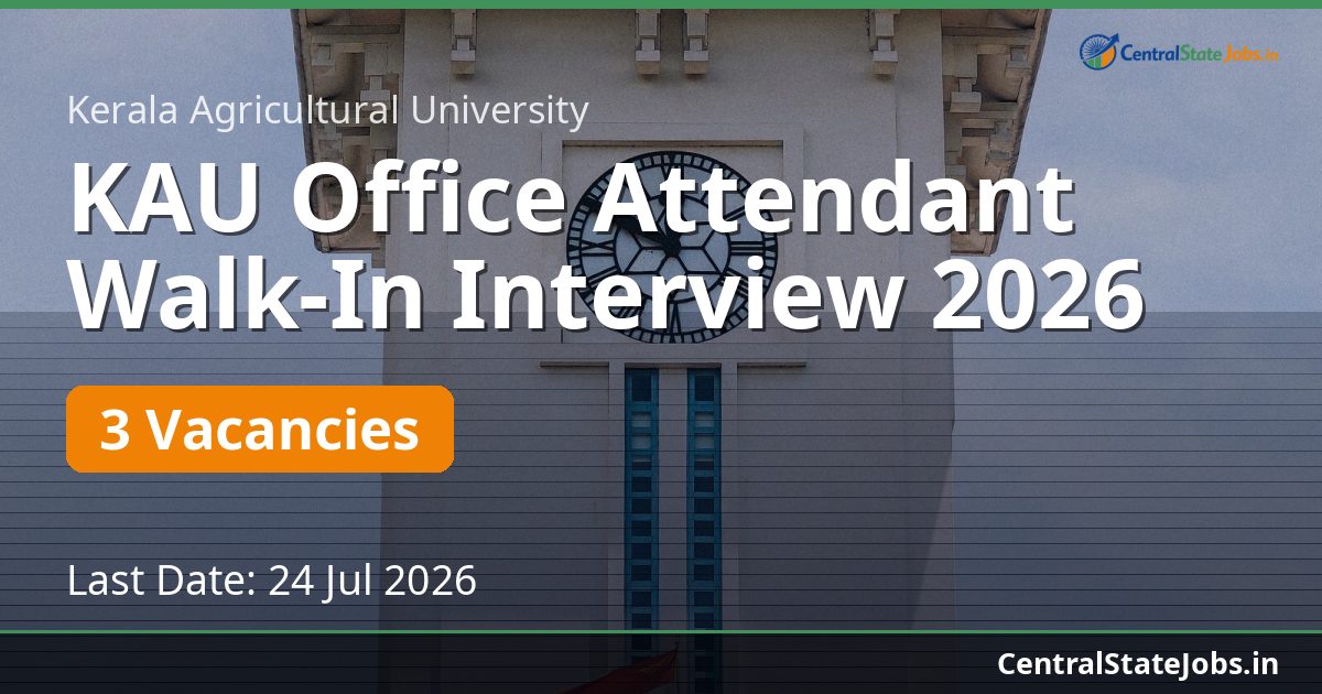 KAU Office Attendant Walk-In Interview 2026