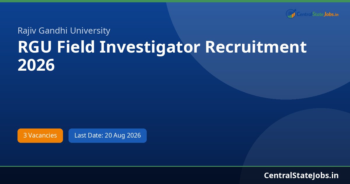 RGU Field Investigator Recruitment 2026