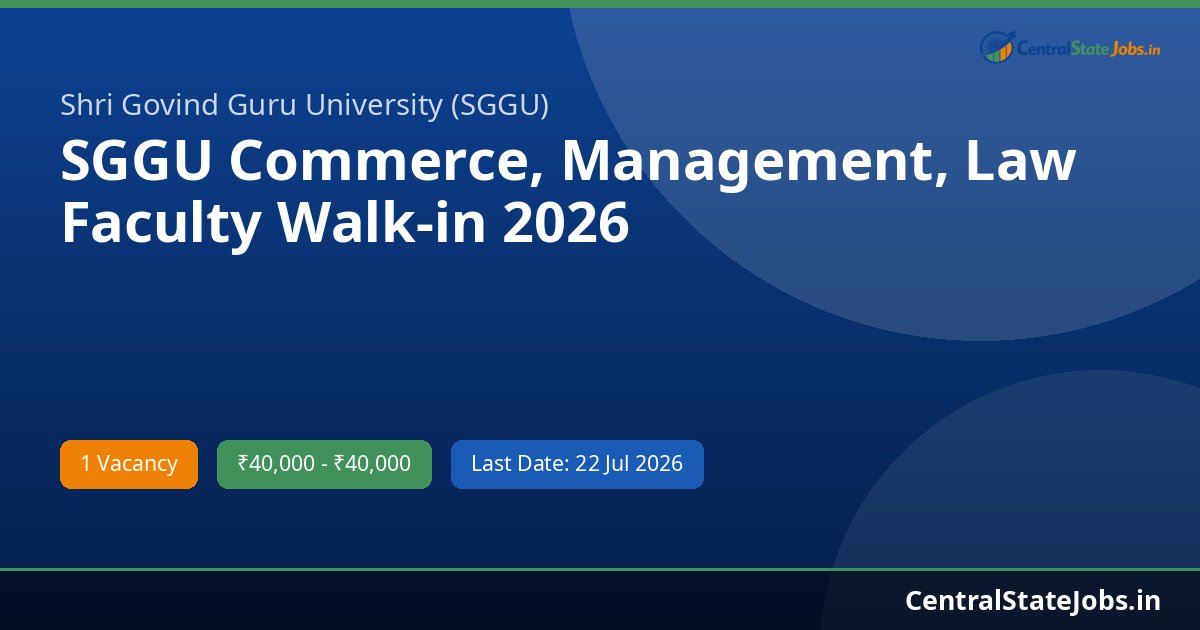 SGGU Commerce, Management, Law Faculty Walk-in 2026