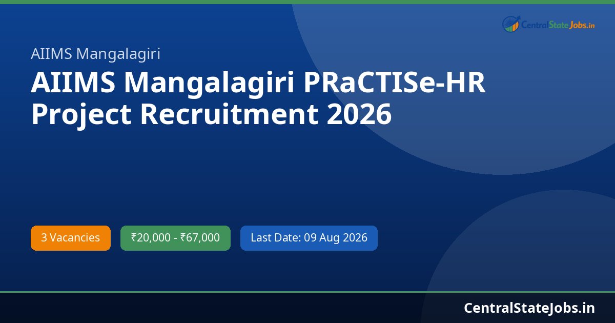 AIIMS Mangalagiri PRaCTISe-HR Project Recruitment 2026