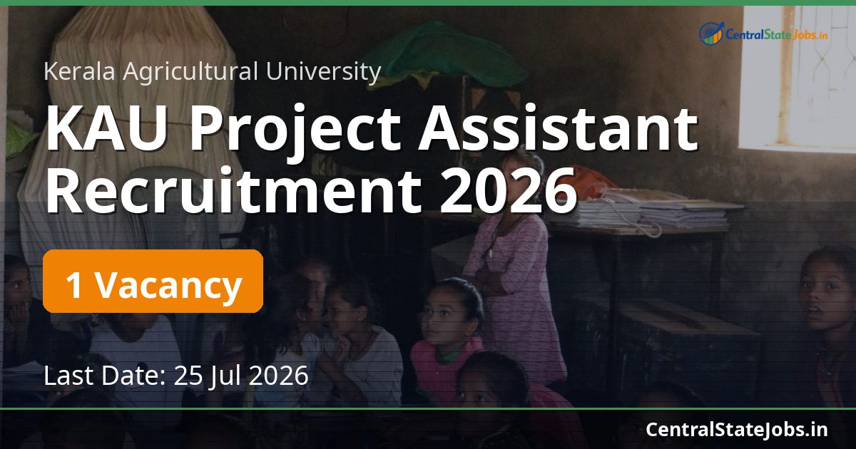 KAU Project Assistant Recruitment 2026