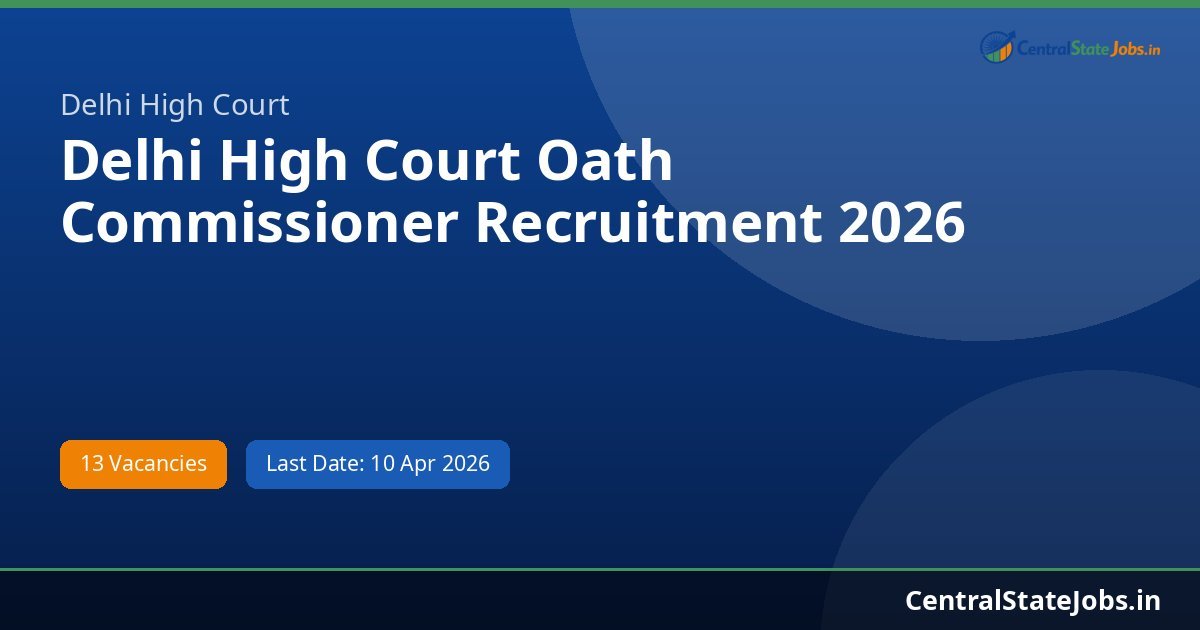 Delhi High Court Oath Commissioner Recruitment 2026