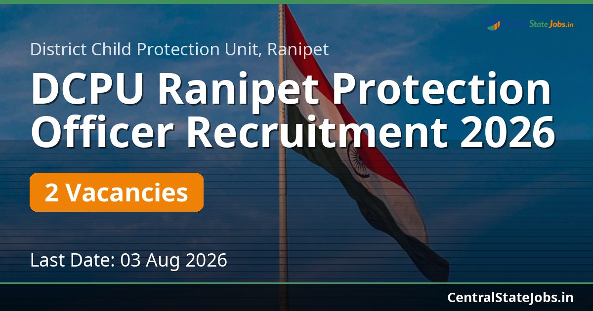 DCPU Ranipet Protection Officer Recruitment 2026