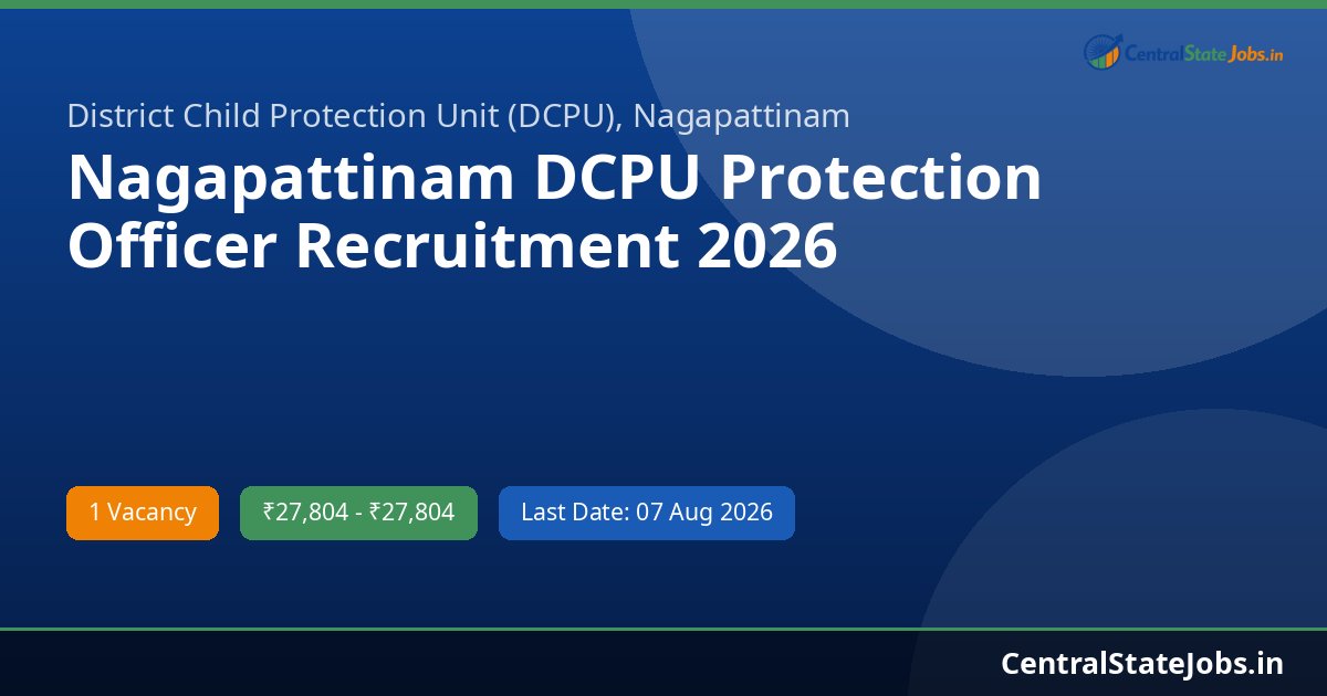 Nagapattinam DCPU Protection Officer Recruitment 2026