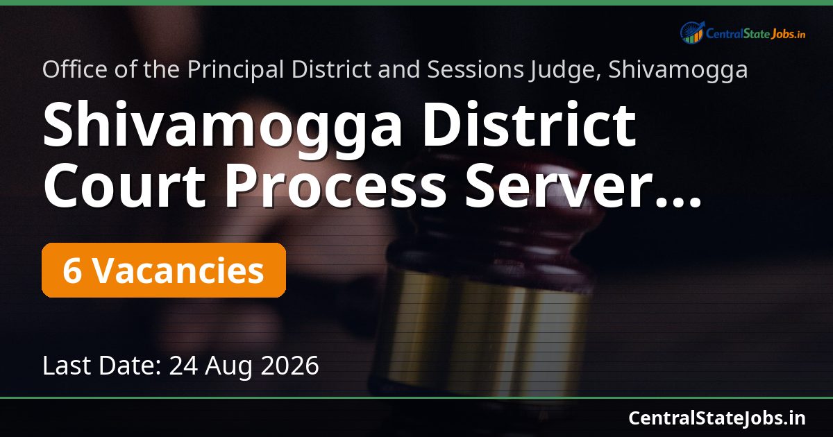 Shivamogga District Court Process Server Recruitment 2026