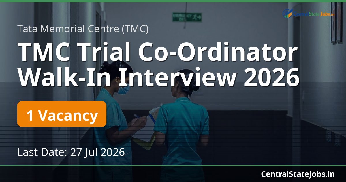 TMC Trial Co-Ordinator Walk-In Interview 2026