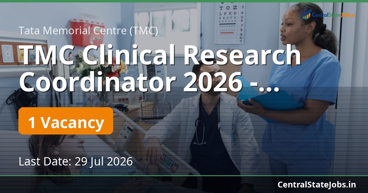 TMC Clinical Research Coordinator 2026 - Varanasi