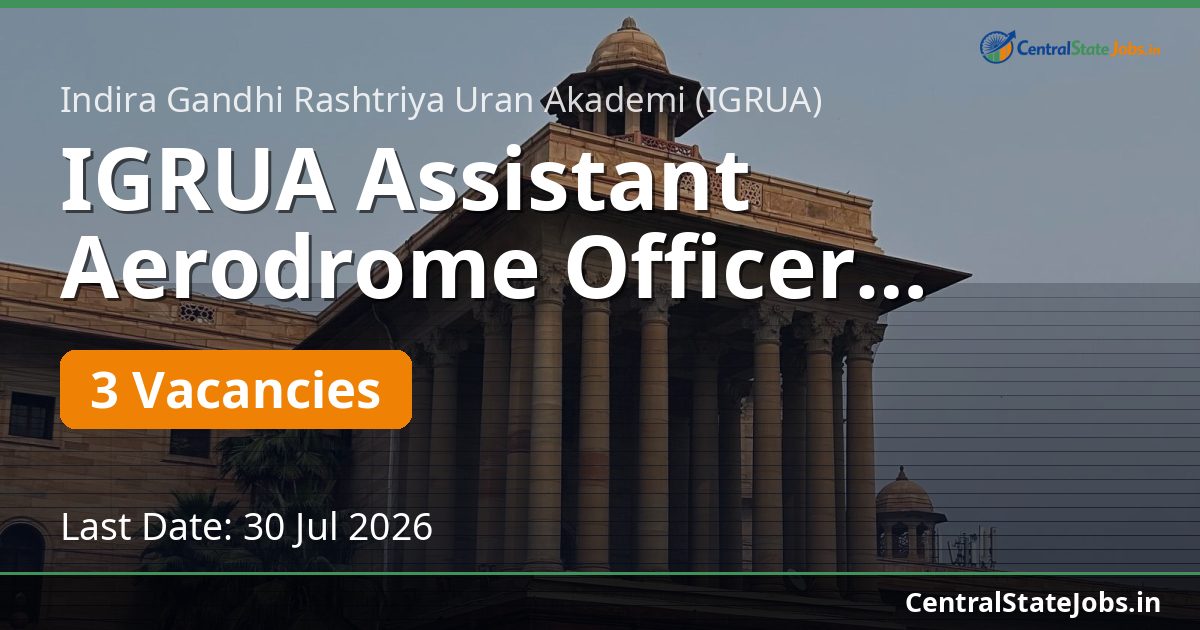 IGRUA Assistant Aerodrome Officer Recruitment 2026