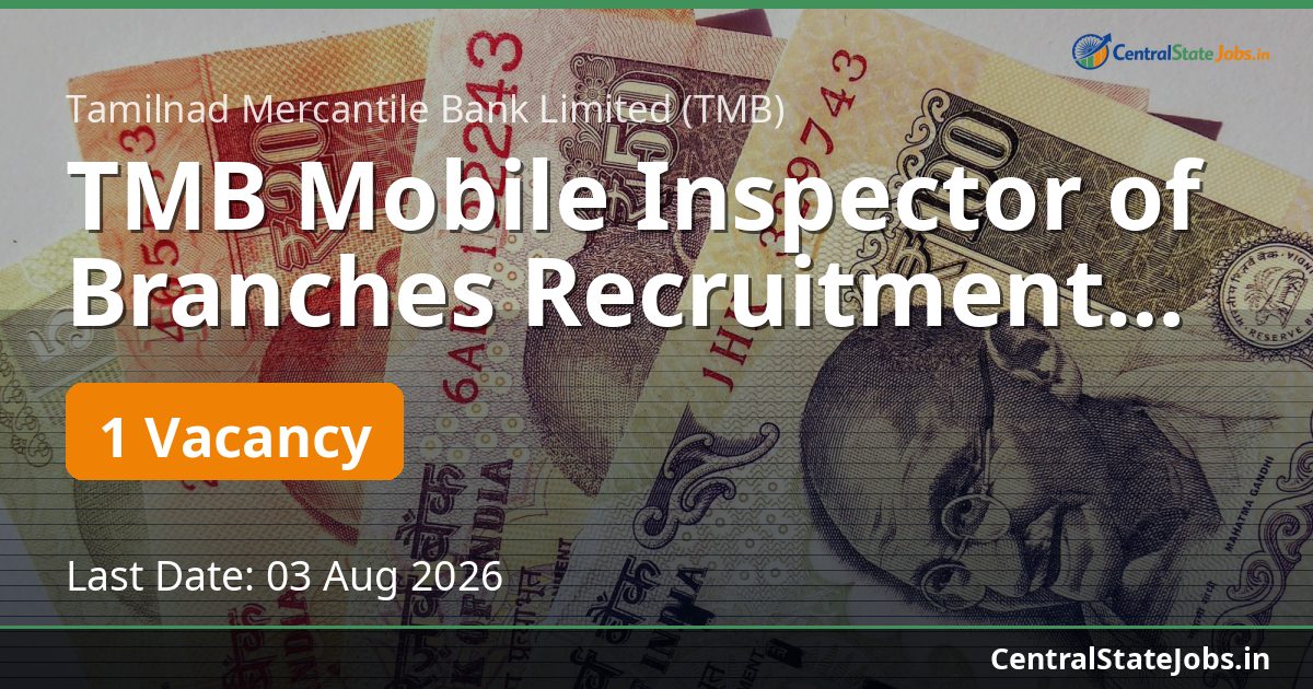 TMB Mobile Inspector of Branches Recruitment 2026
