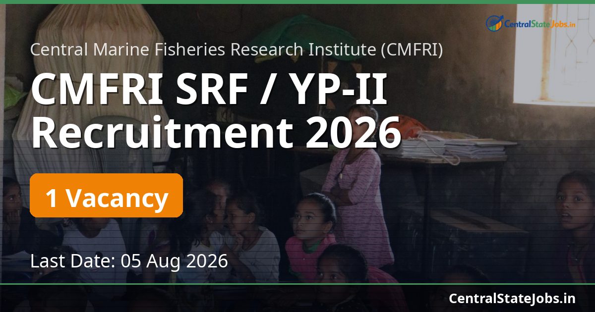 CMFRI SRF / YP-II Recruitment 2026