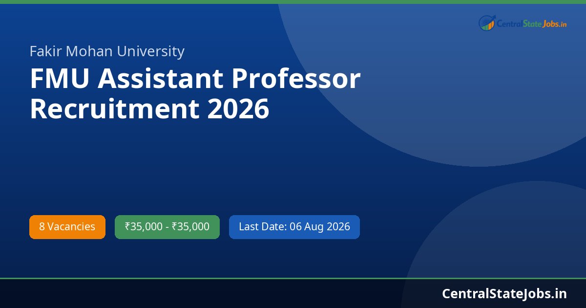 FMU Assistant Professor Recruitment 2026