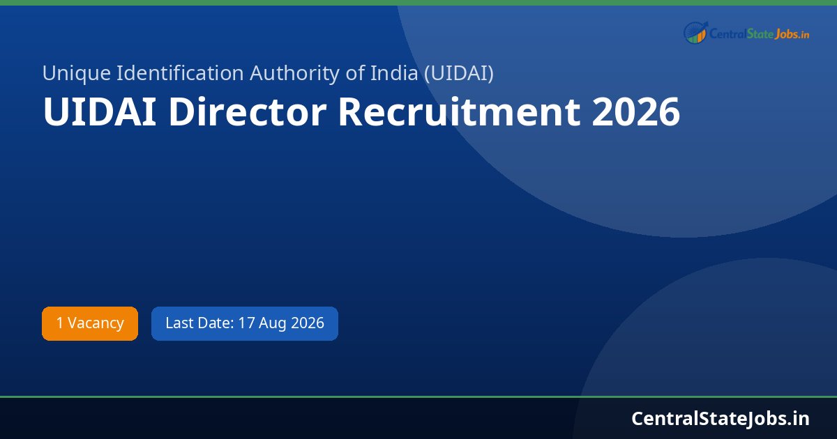 UIDAI Director Recruitment 2026