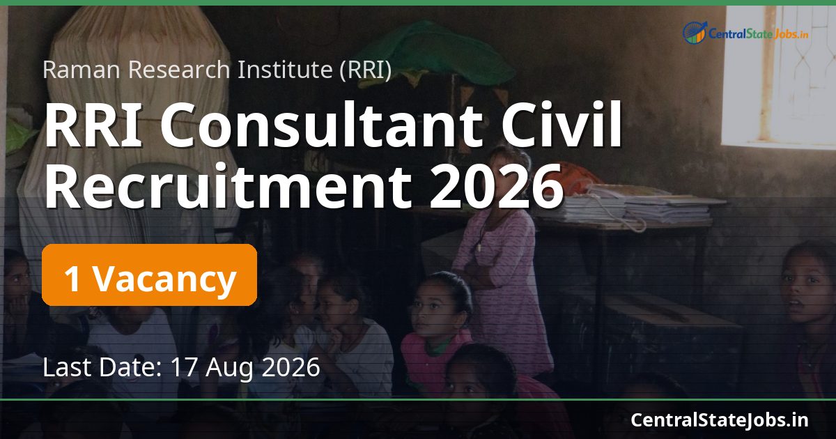 RRI Consultant Civil Recruitment 2026