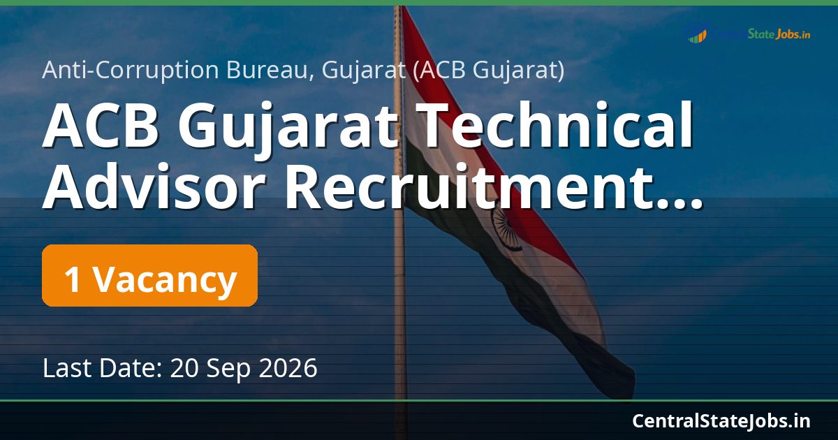 ACB Gujarat Technical Advisor Recruitment 2026