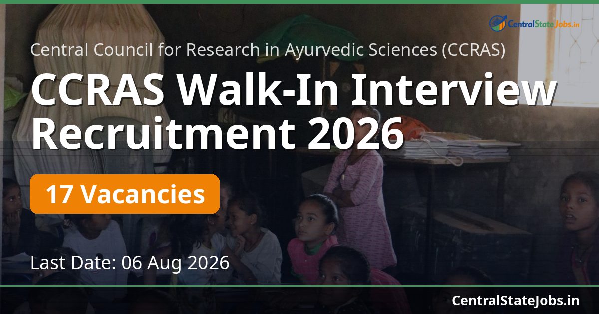CCRAS Walk-In Interview Recruitment 2026