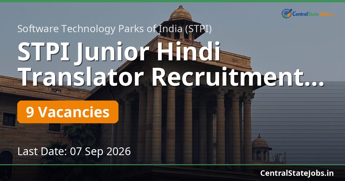 STPI Junior Hindi Translator Recruitment 2026
