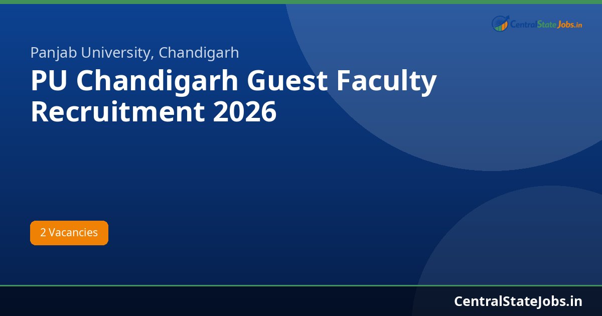 PU Chandigarh Guest Faculty Recruitment 2026