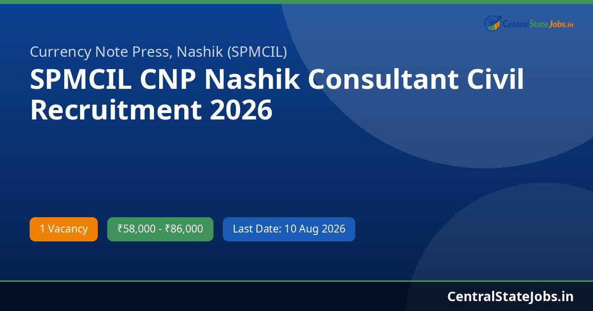 SPMCIL CNP Nashik Consultant Civil Recruitment 2026