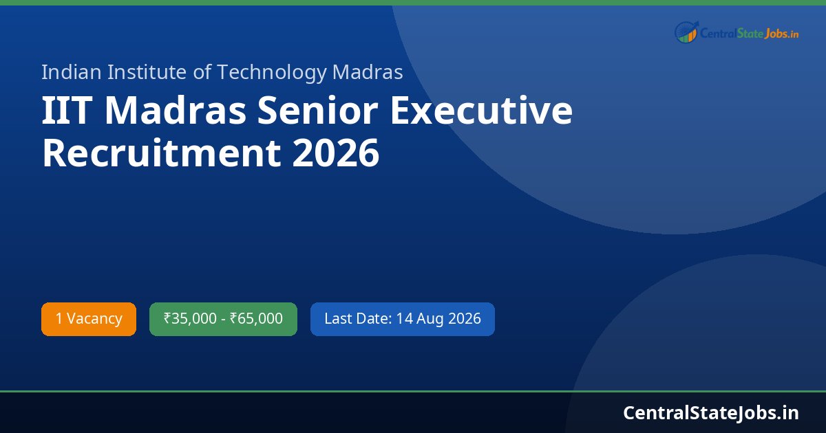 IIT Madras Senior Executive Recruitment 2026