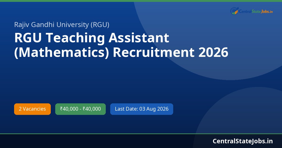 RGU Teaching Assistant (Mathematics) Recruitment 2026