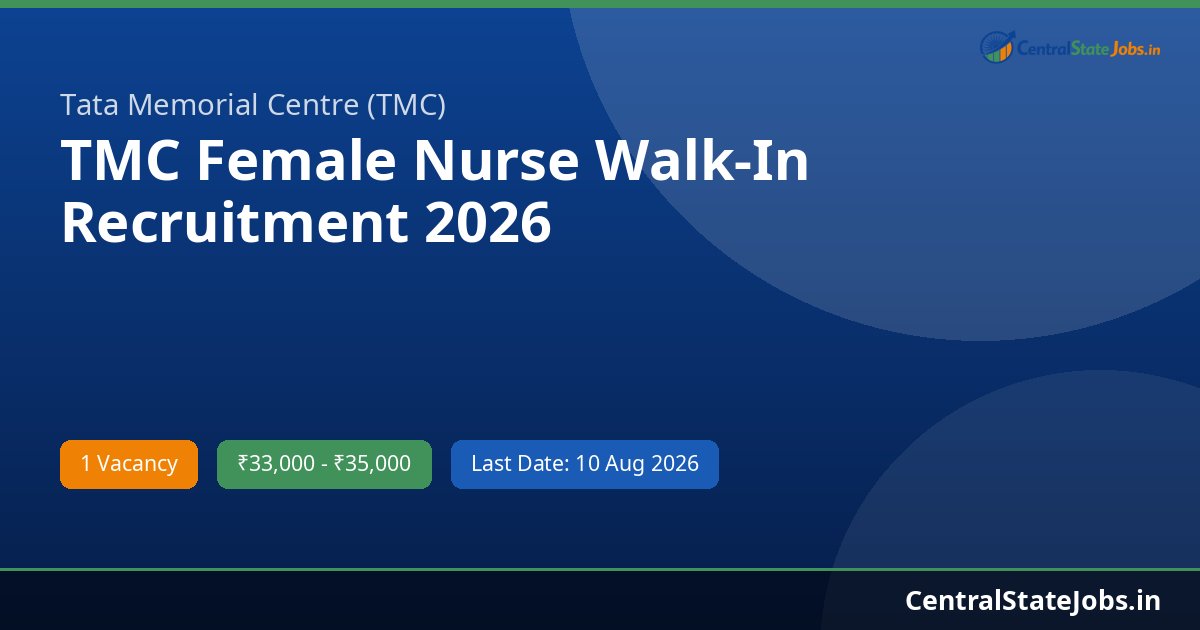 TMC Female Nurse Walk-In Recruitment 2026