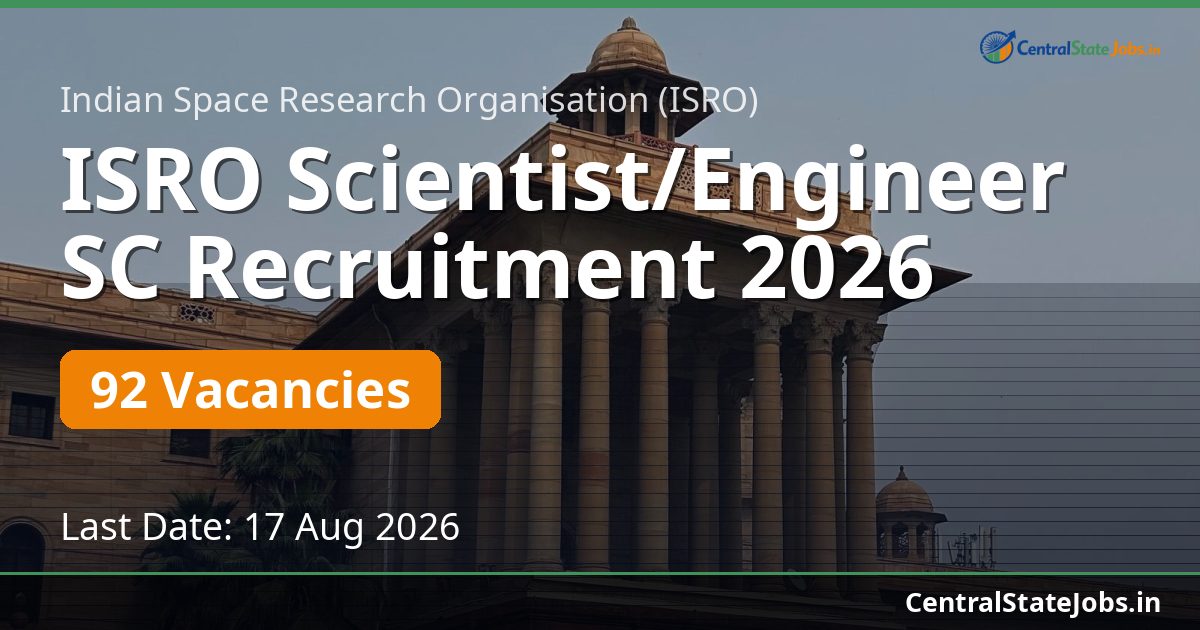ISRO Scientist/Engineer SC Recruitment 2026 — 92 Vacancies