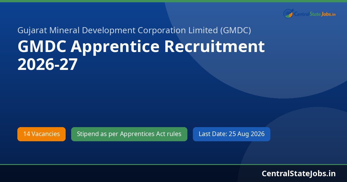 GMDC Apprentice Recruitment 2026-27