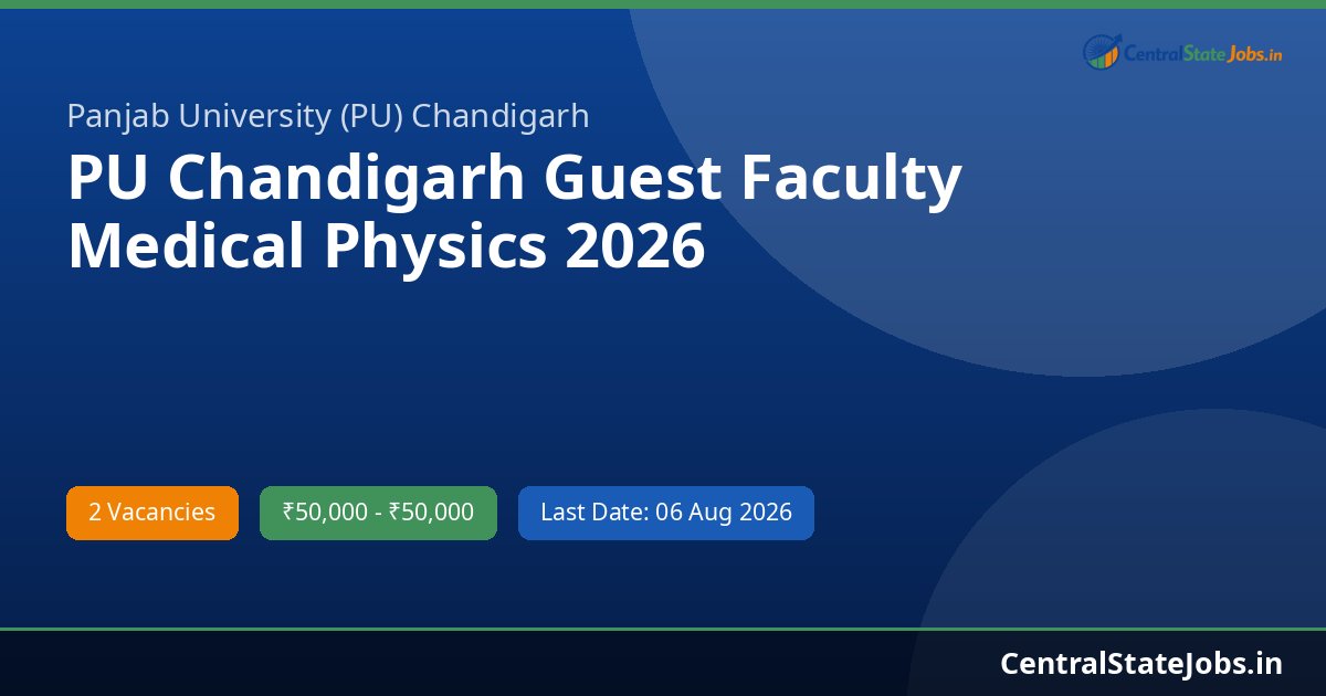 PU Chandigarh Guest Faculty Medical Physics 2026