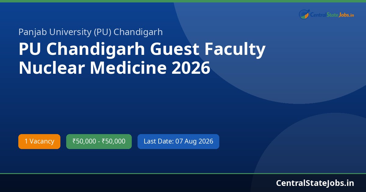 PU Chandigarh Guest Faculty Nuclear Medicine 2026