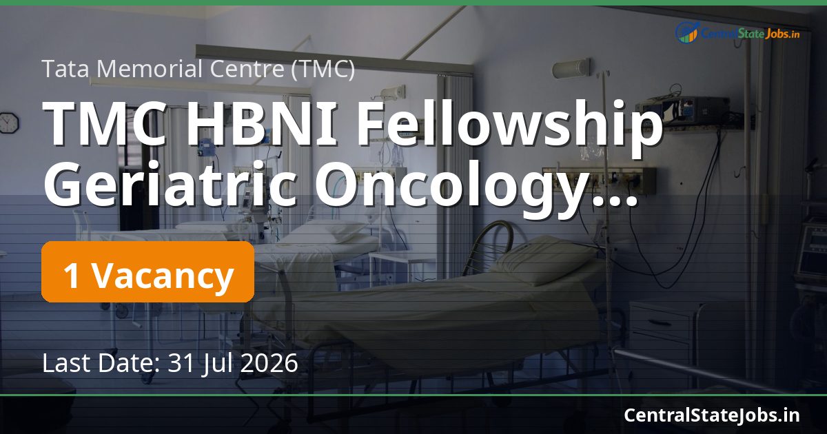 TMC HBNI Fellowship Geriatric Oncology Walk-In 2026