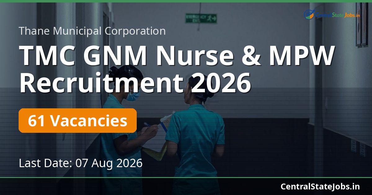 TMC GNM Nurse & MPW Recruitment 2026 — 61 Vacancies