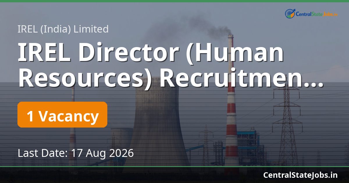 IREL Director (Human Resources) Recruitment 2026