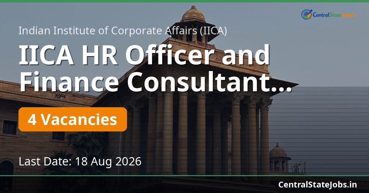IICA HR Officer and Finance Consultant Recruitment 2026