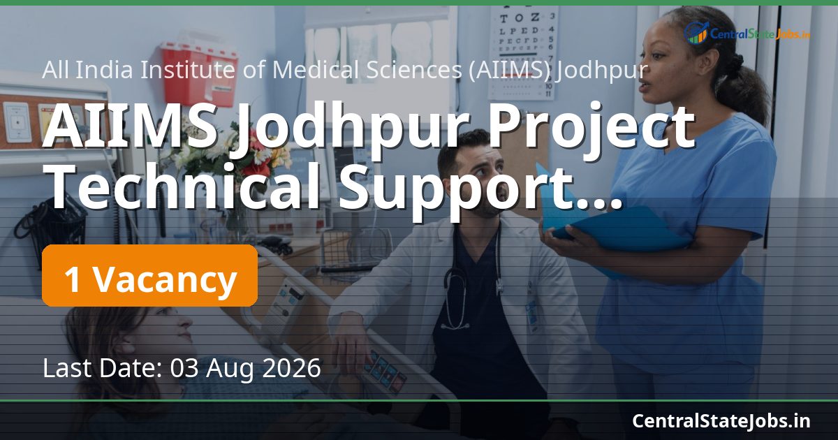 AIIMS Jodhpur Project Technical Support Recruitment 2026