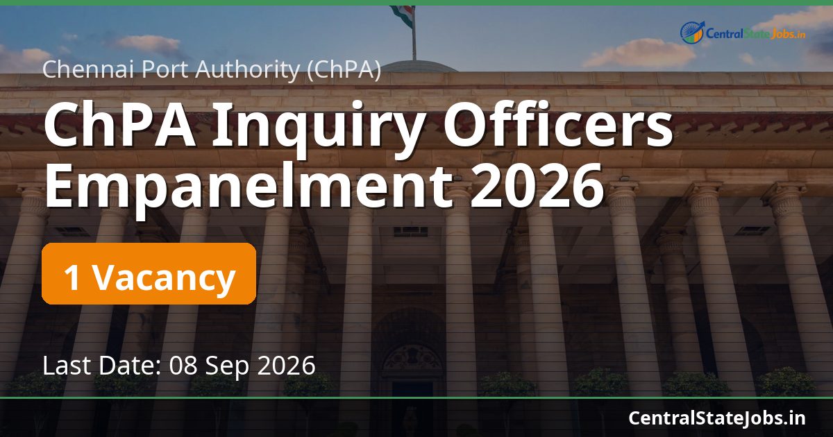 ChPA Inquiry Officers Empanelment 2026