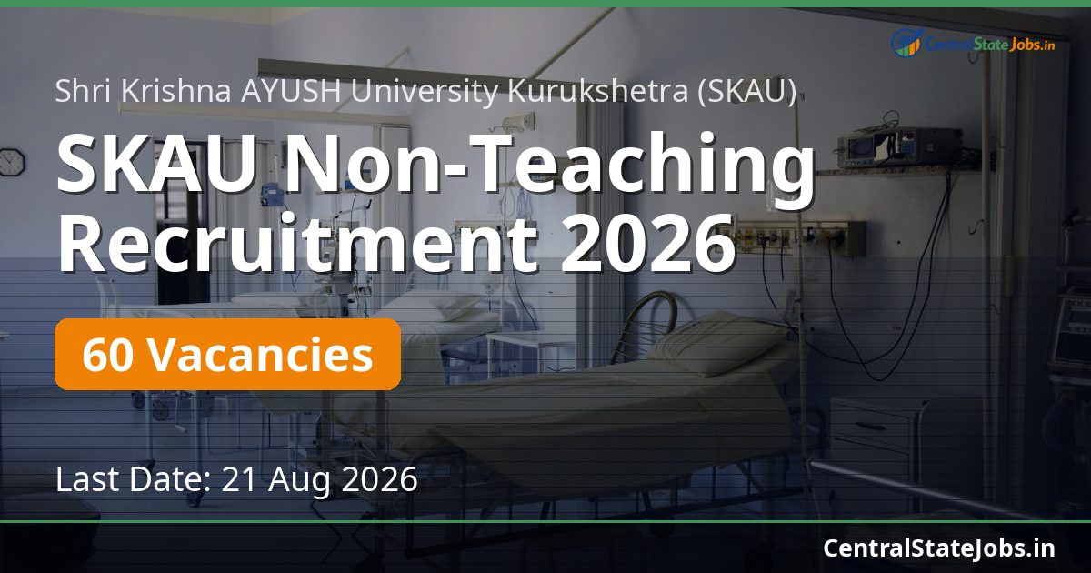 SKAU Non-Teaching Recruitment 2026 — 60 Vacancies