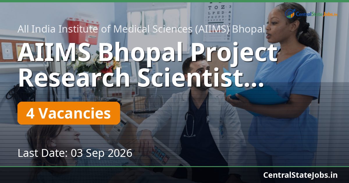 AIIMS Bhopal Project Research Scientist Recruitment 2026