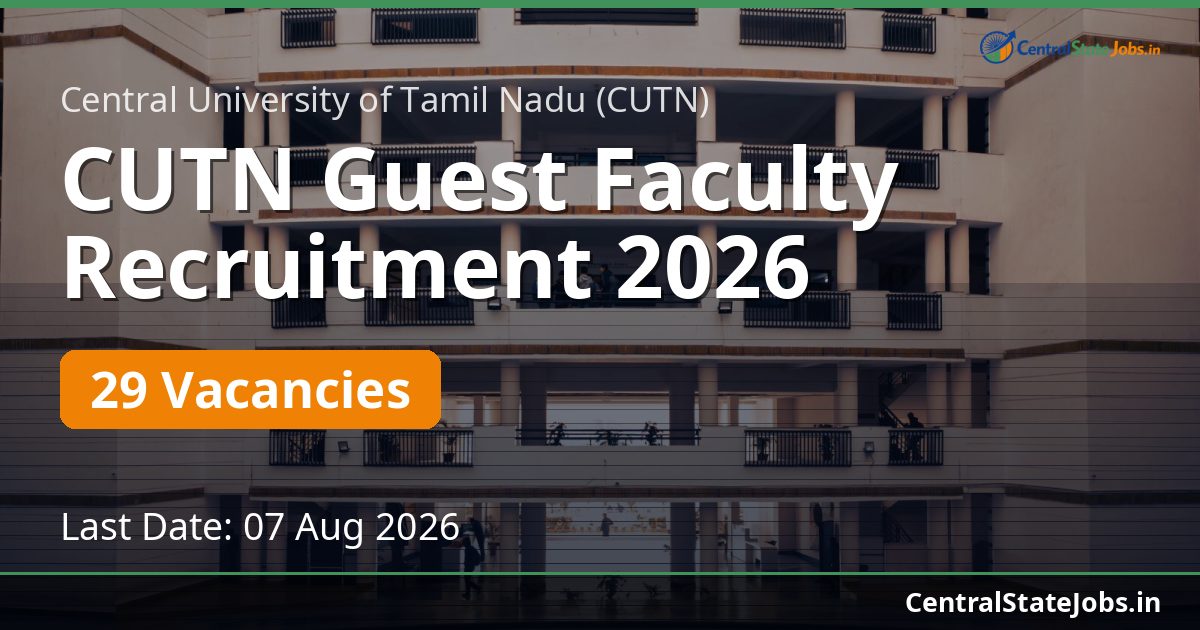 CUTN Guest Faculty Recruitment 2026