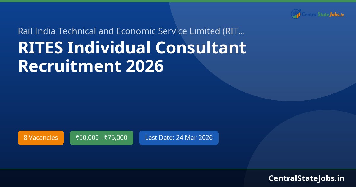 RITES Individual Consultant Recruitment 2026