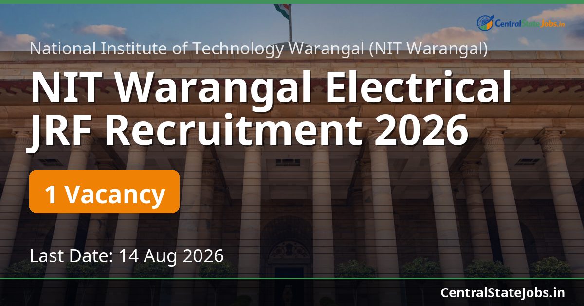 NIT Warangal Electrical JRF Recruitment 2026
