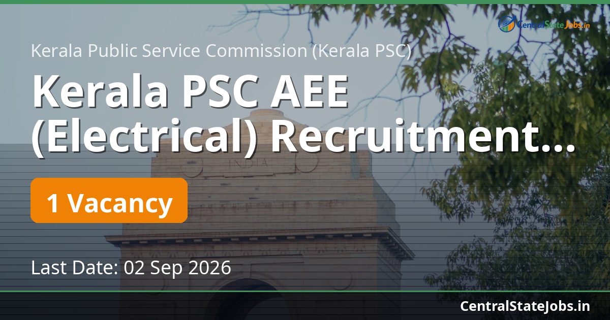 Kerala PSC AEE (Electrical) Recruitment 2026