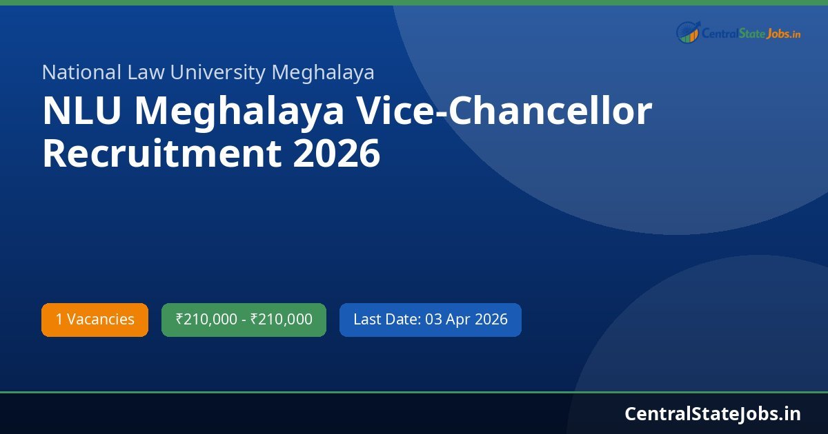 NLU Meghalaya Vice-Chancellor Recruitment 2026