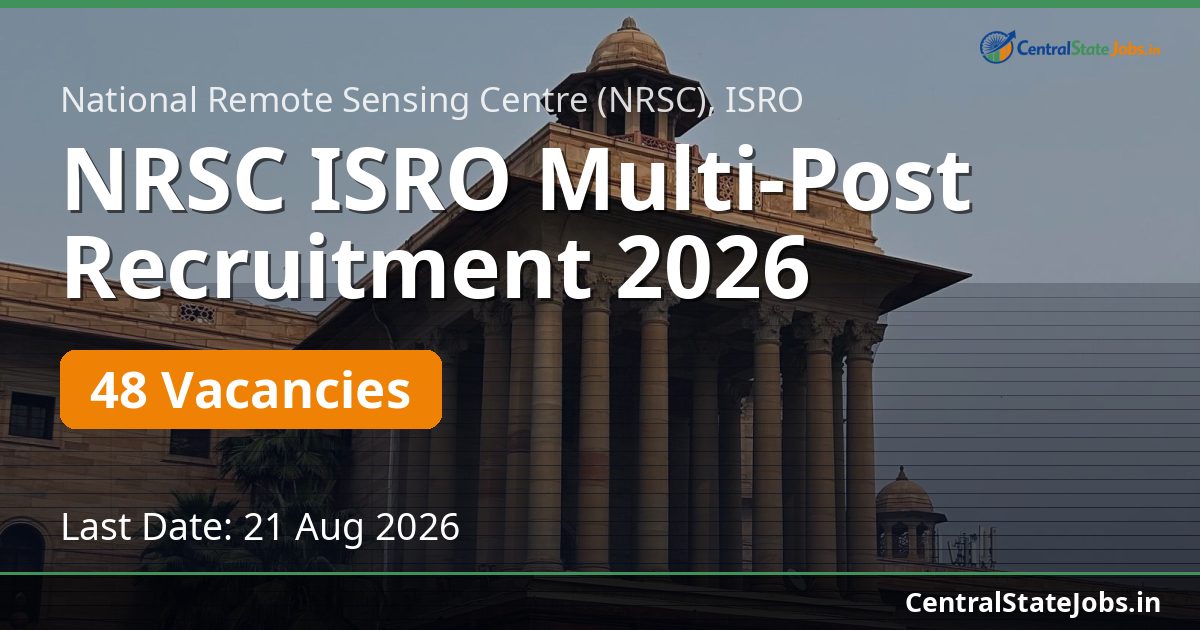 NRSC ISRO Multi-Post Recruitment 2026 — 48 Vacancies