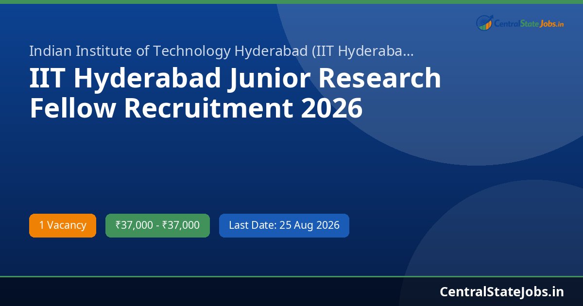 IIT Hyderabad Junior Research Fellow Recruitment 2026