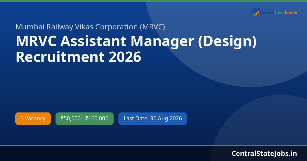 MRVC Assistant Manager (Design) Recruitment 2026