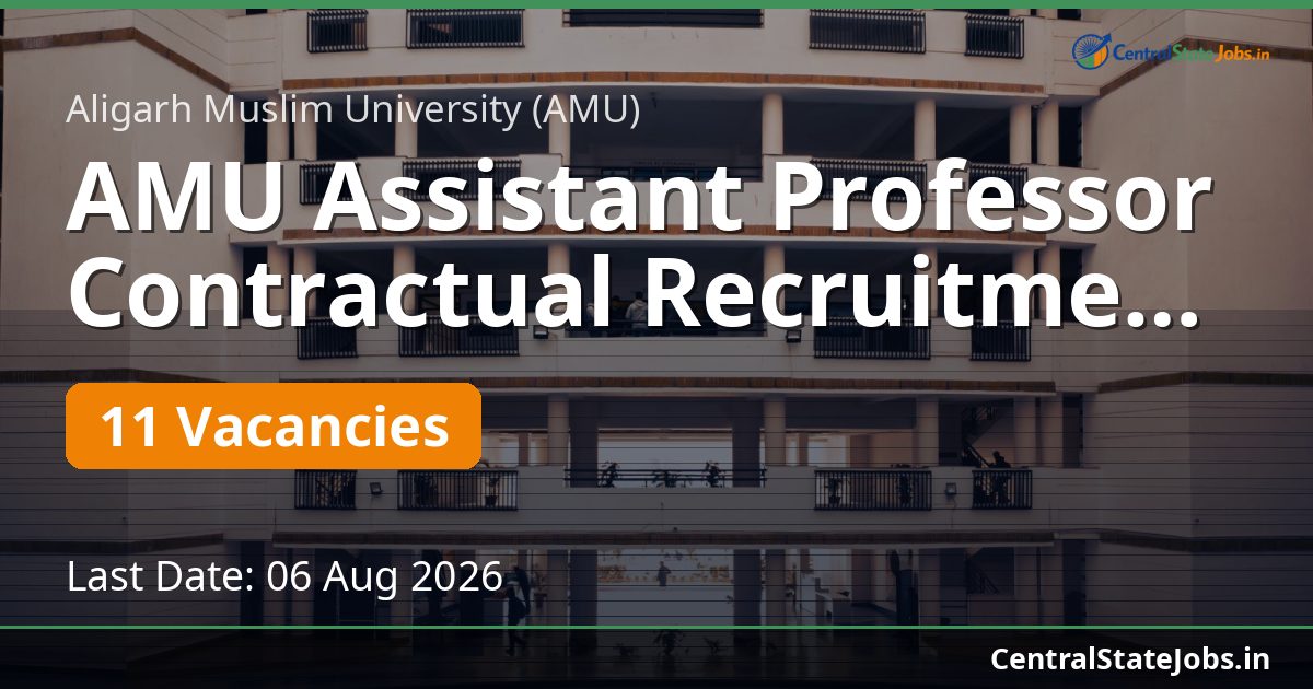 AMU Assistant Professor Contractual Recruitment 2026