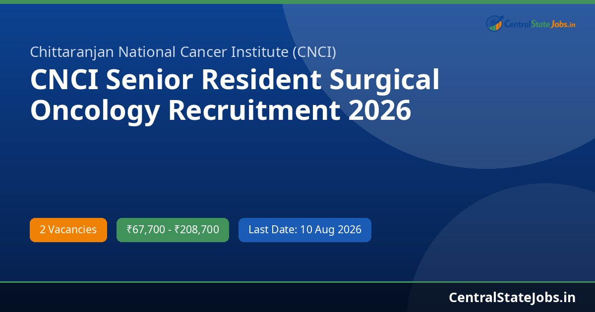 CNCI Senior Resident Surgical Oncology Recruitment 2026