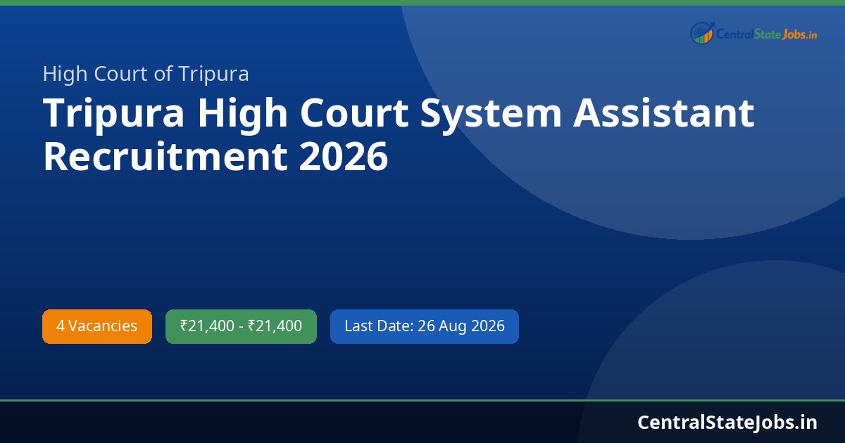 Tripura High Court System Assistant Recruitment 2026