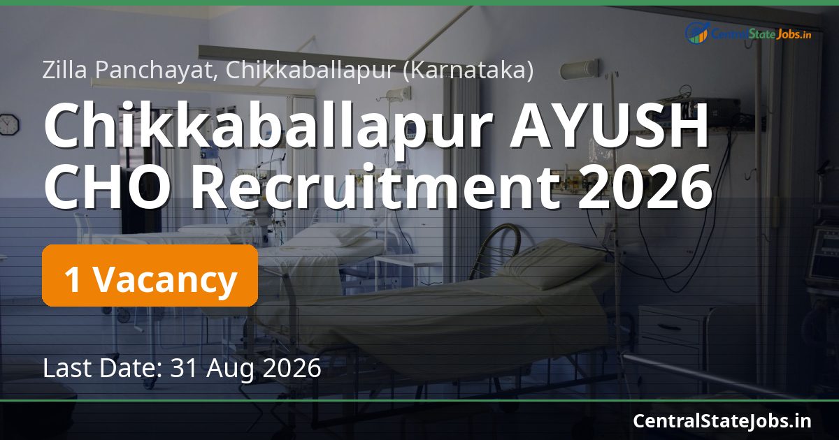 Chikkaballapur AYUSH CHO Recruitment 2026