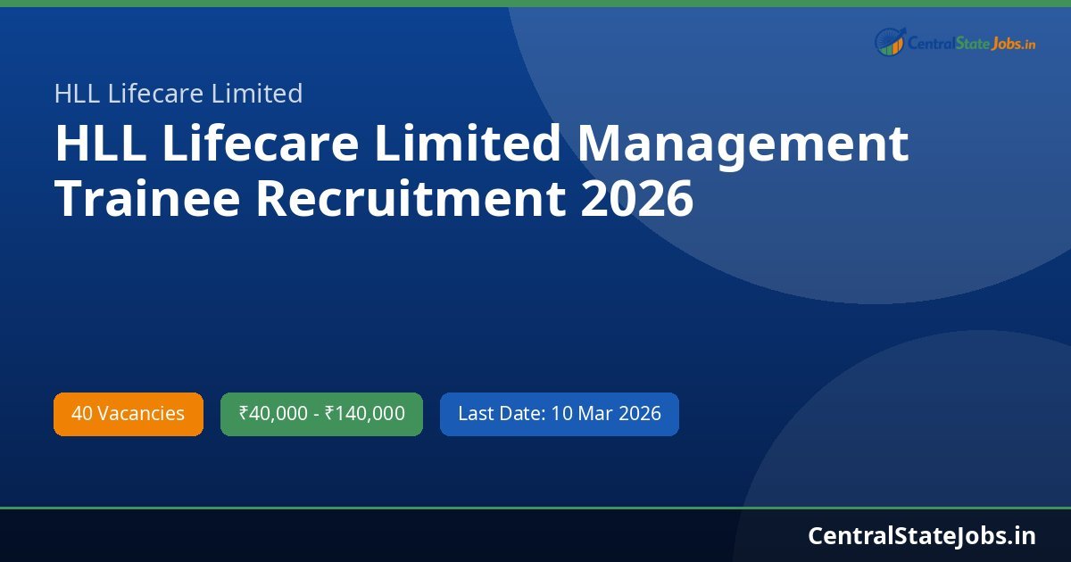 HLL Lifecare Limited Management Trainee Recruitment 2026